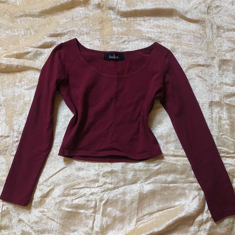 Burgundy Long Sleeve Top