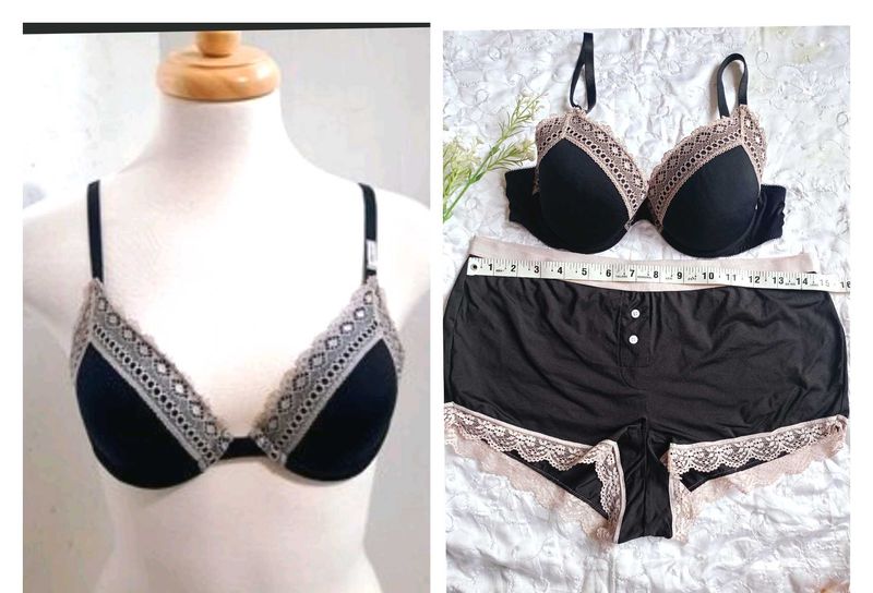 Lace Trim Lingerie Set