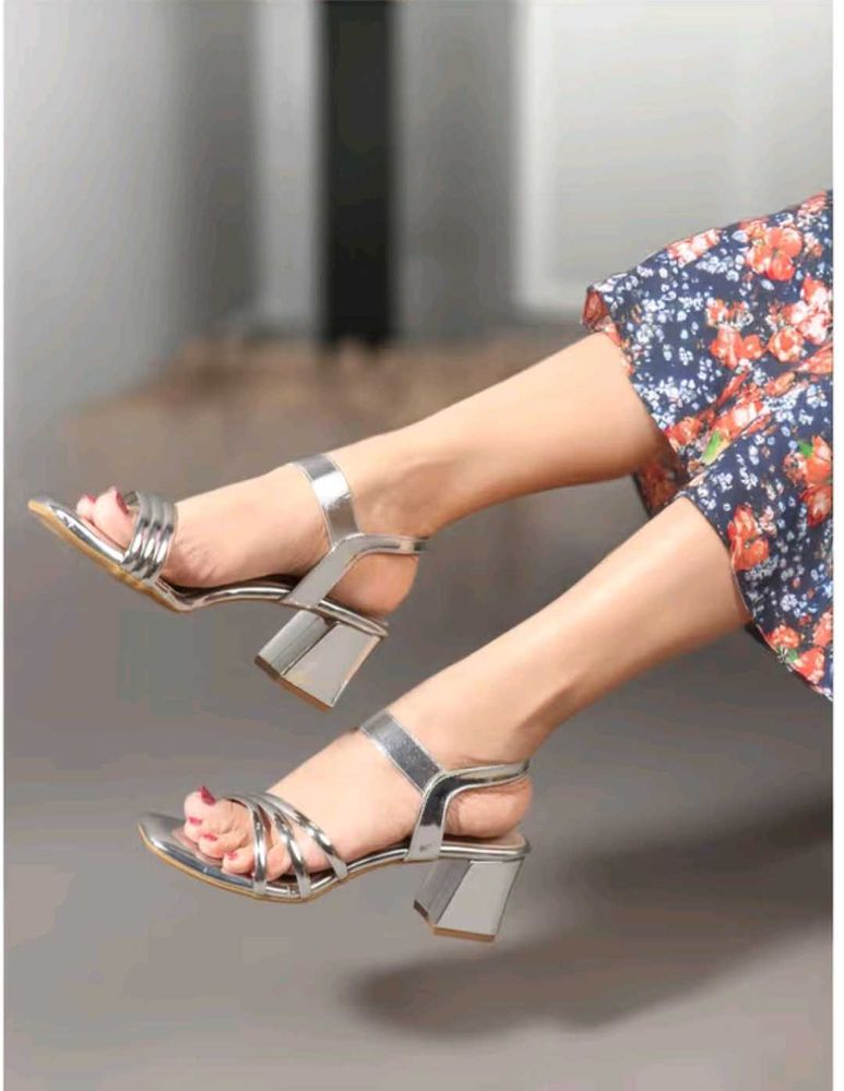 Gold Block Heel Sandals