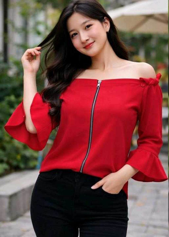 Chic Off-Shoulder Red top