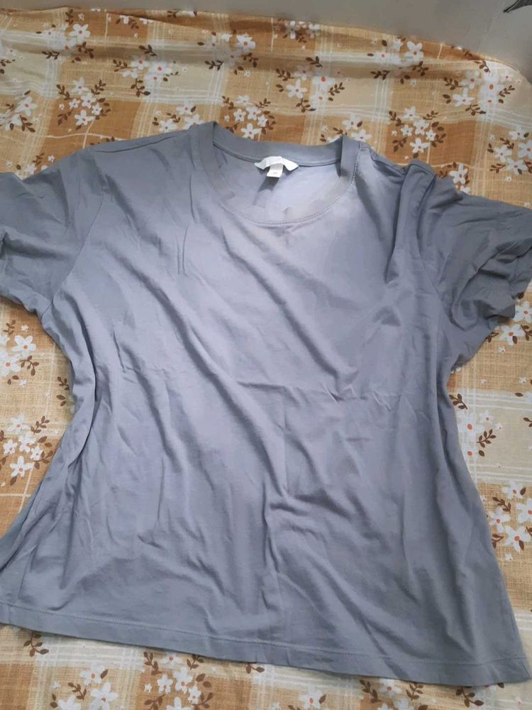Grey pure cotton T-Shirt