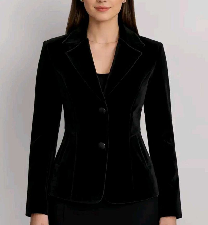Elegant Black Velvet Blazer