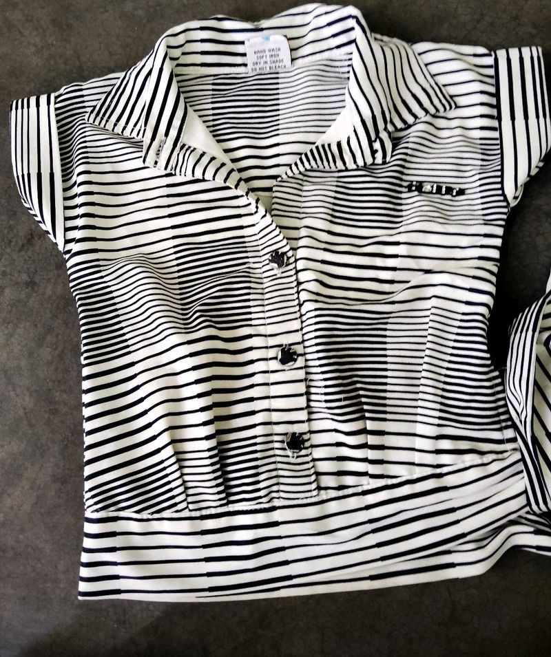 Chic Striped Button-Up Top upto 3year