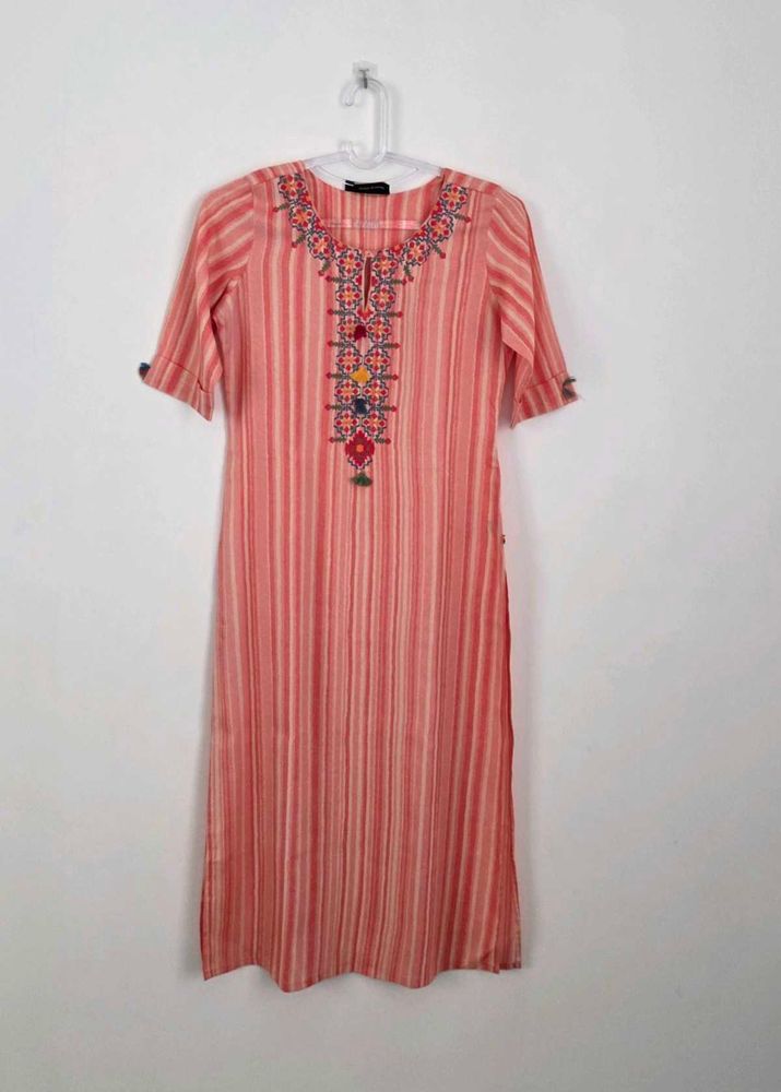 Lovely Orange Striped Kurta🤩