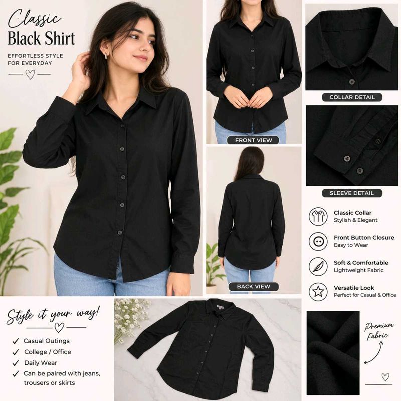 Classic Black Button-Down Shirt