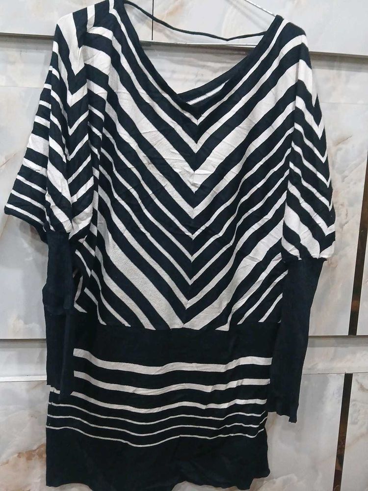Striped Dolman Sleeve Tunic Top