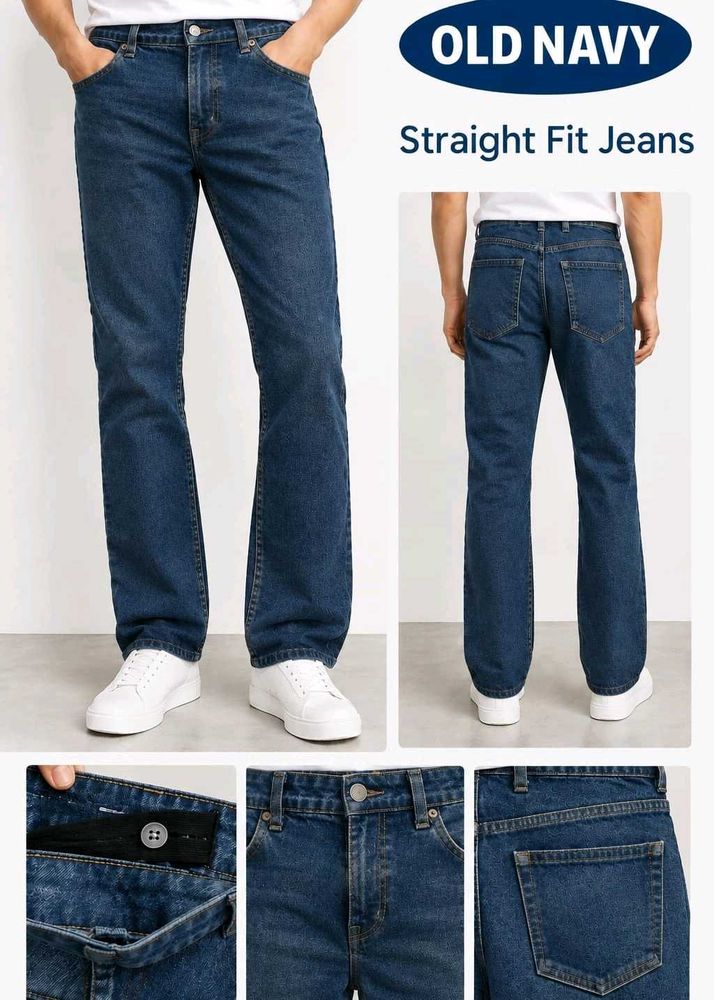 Old Navy Adjustable Waist Straight Jeans | Denim