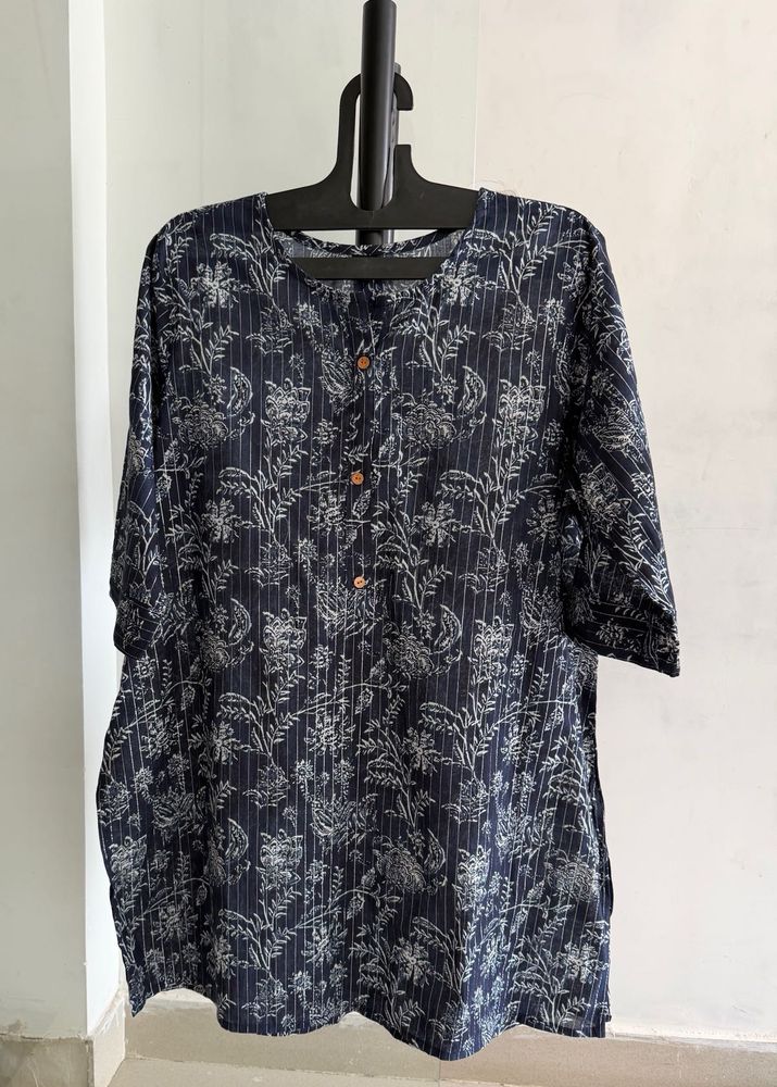 Stylish Navy Blue Printed Kurta