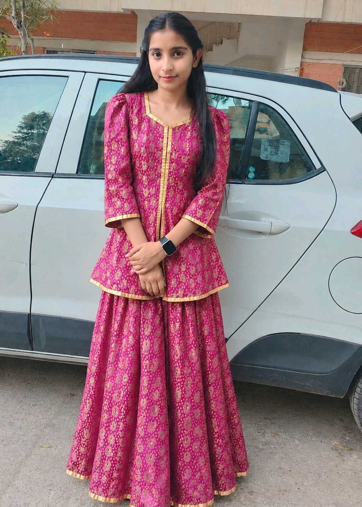 Beautiful Pink Brocade Lehenga Set