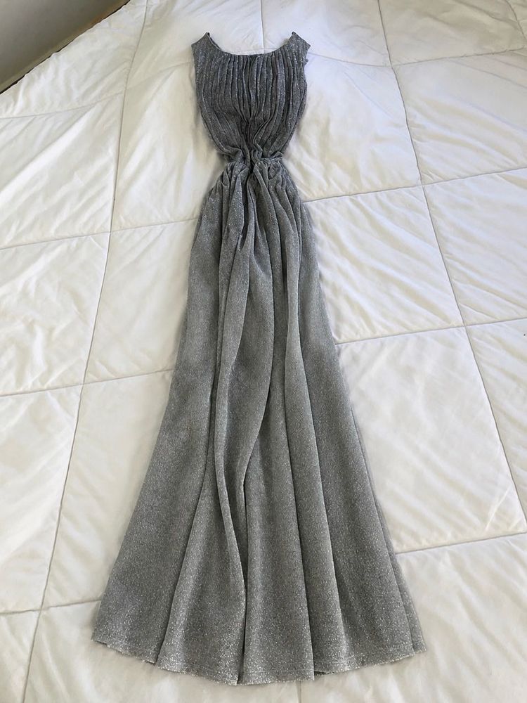 Sparkly Silver Maxi Dress