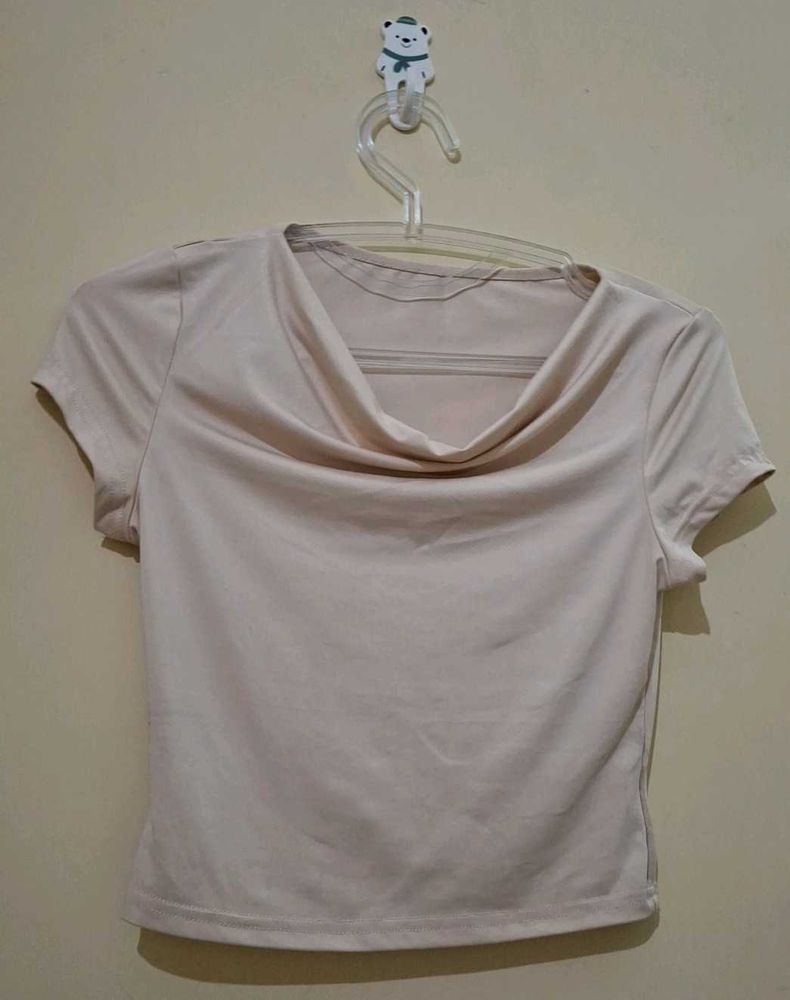 Stylish Cowl Neck Crop Top