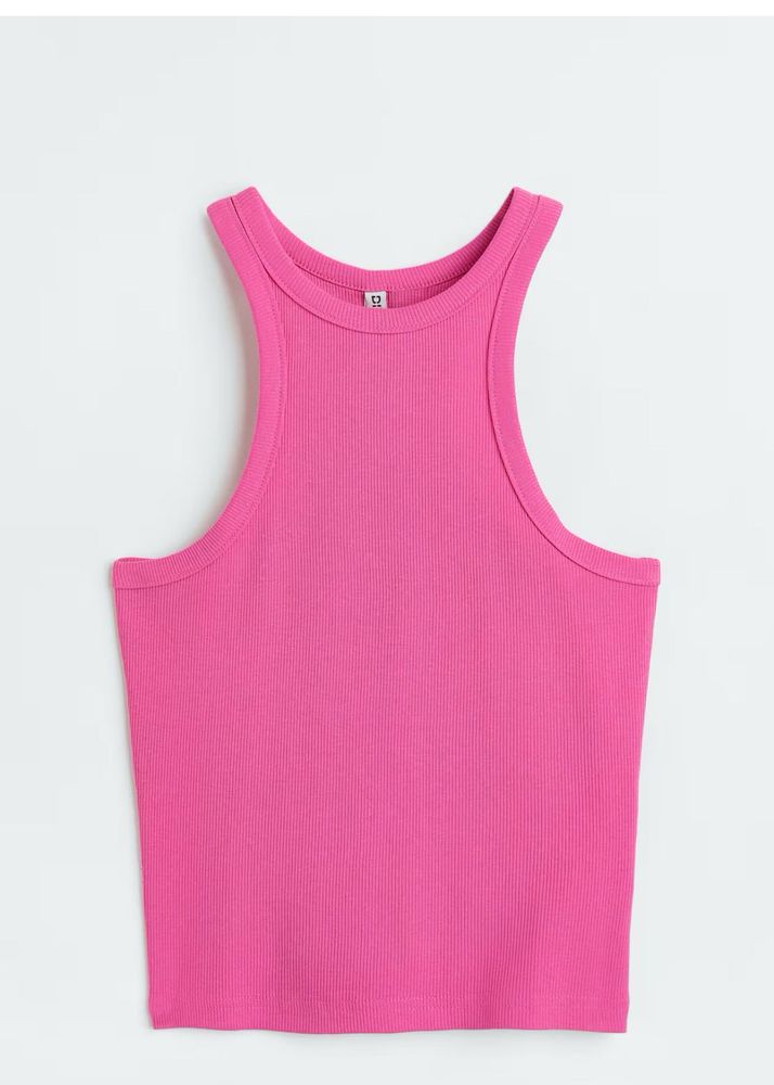 Ribbed Racerback Tank Top - Hot Pink