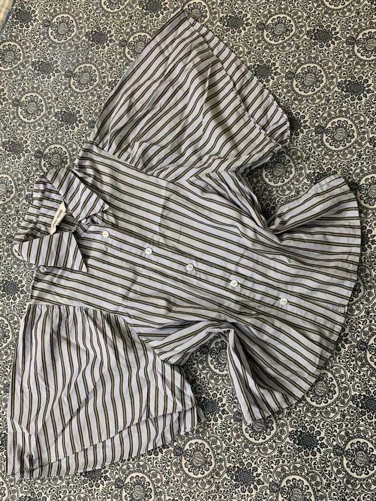 Striped Ruffled Tunic Top