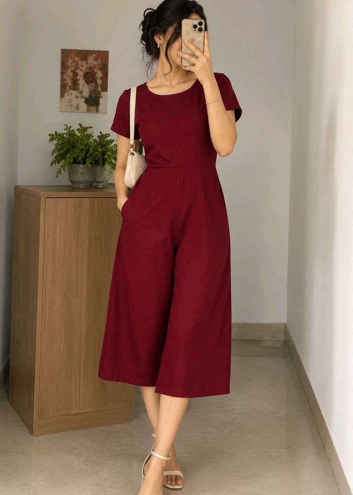 Stylish Burgundy Jumpsuit