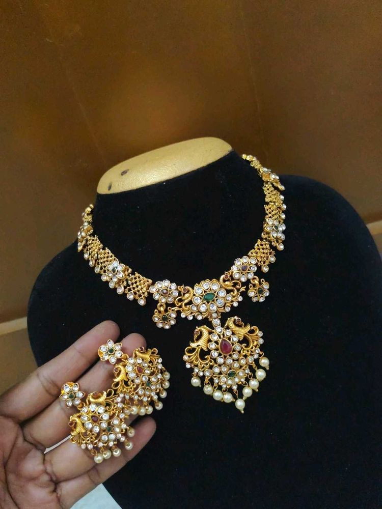 Exquisite Gold-Plated stone  Necklace Set
