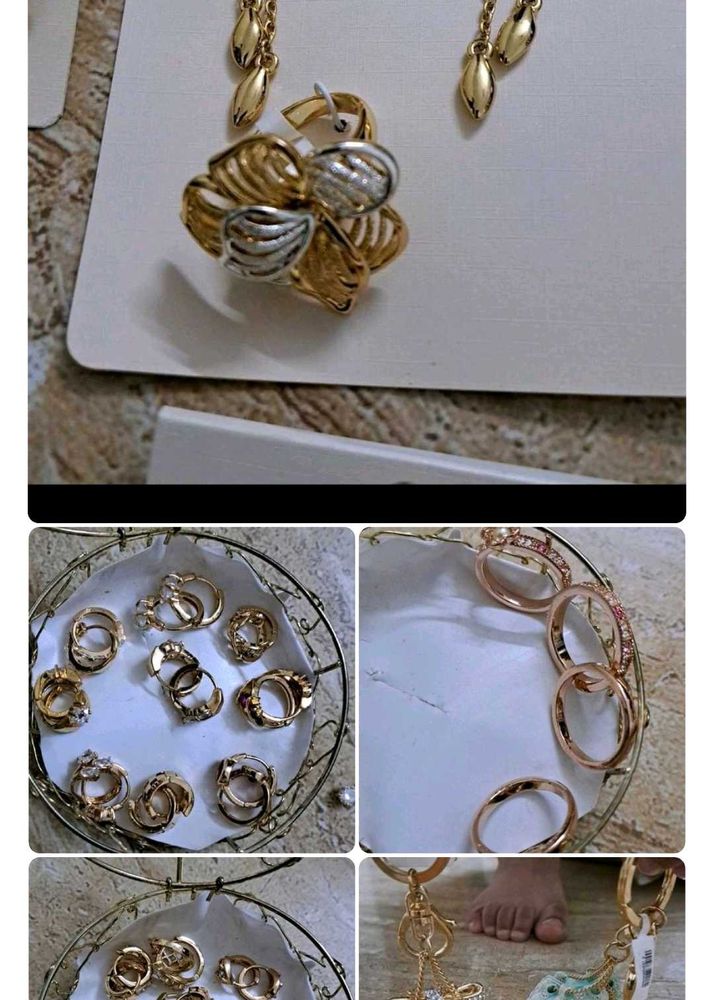 Elegant Gold &amp; Silver Toned Jewelry Set