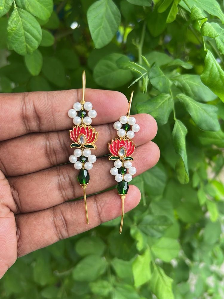 Exquisite Lotus Pearl Dangle Earrings