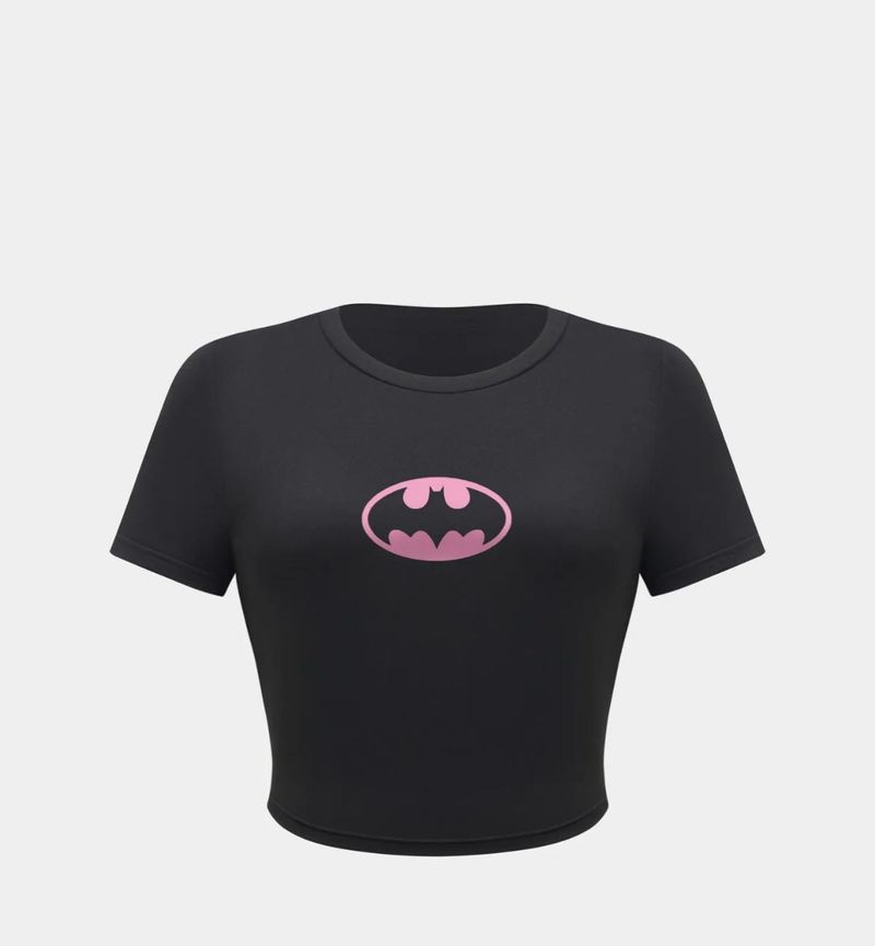 Black Batman Crop Top