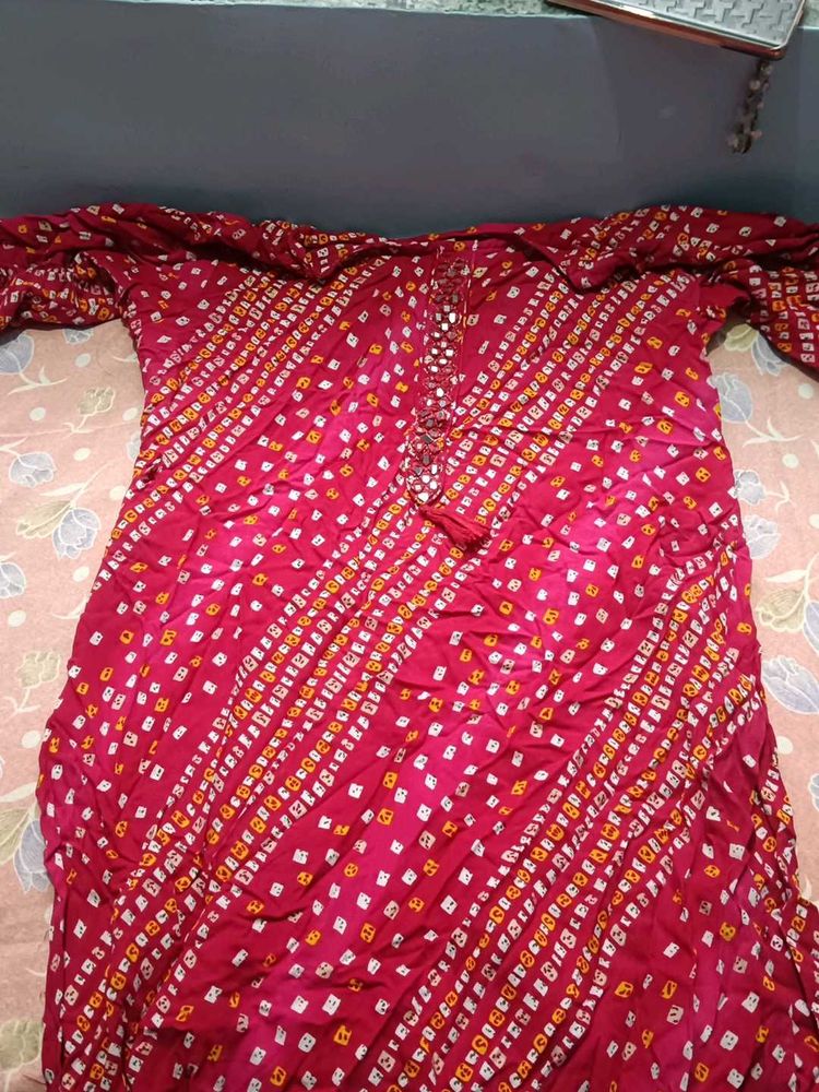Vibrant Bandhani Print Kurta