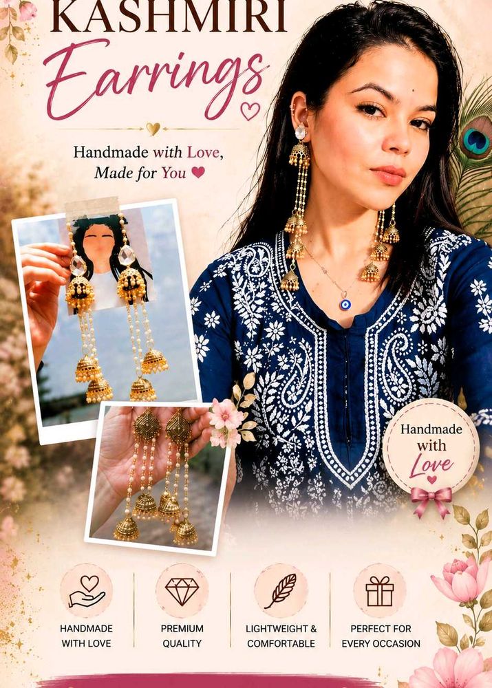 Handmade Kashmiri Jhumka Earrings
