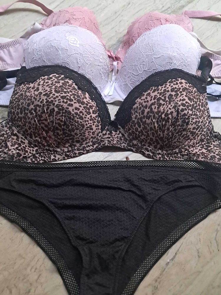 combo Of Four Imported Fabric Bra N Panty