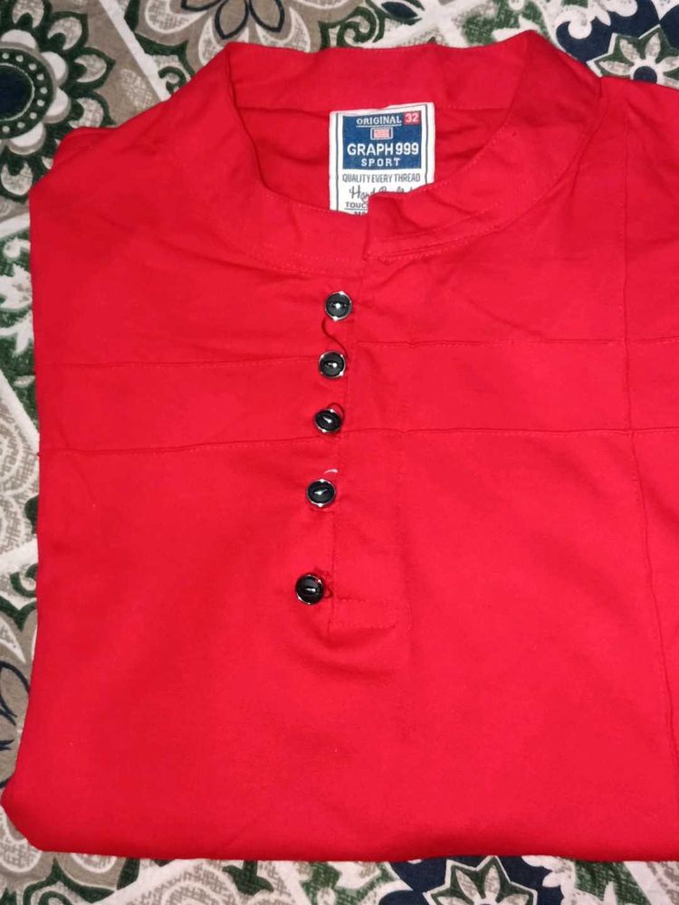 Red Casual boys Kurta shirt 👕