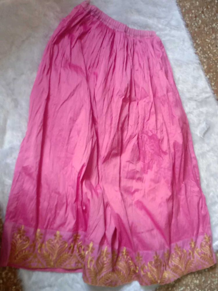 Pink Embroidered Skirt