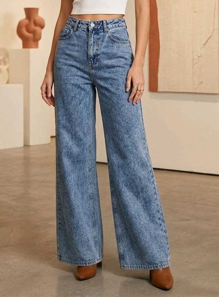 MAX High Waisted Wide Leg Jeans
