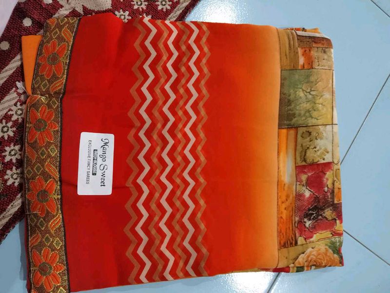 Printed Saree With Unstitched Blouse
