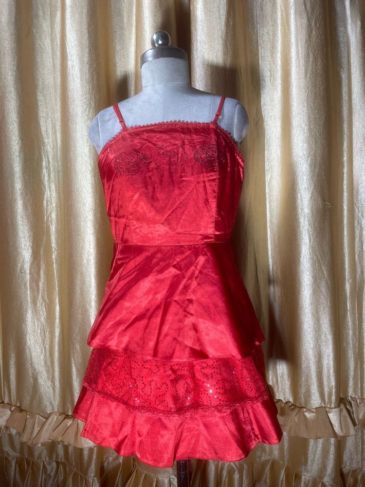 Stunning Red Tiered Mini Dress
