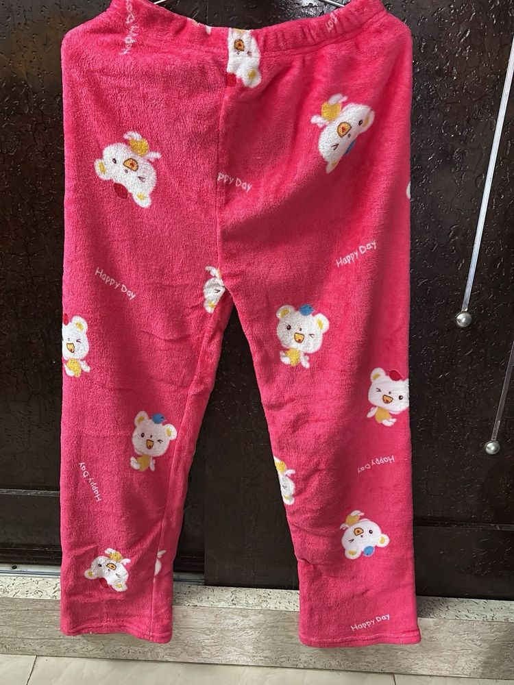 Cute Pink Bear Pajama Bottoms