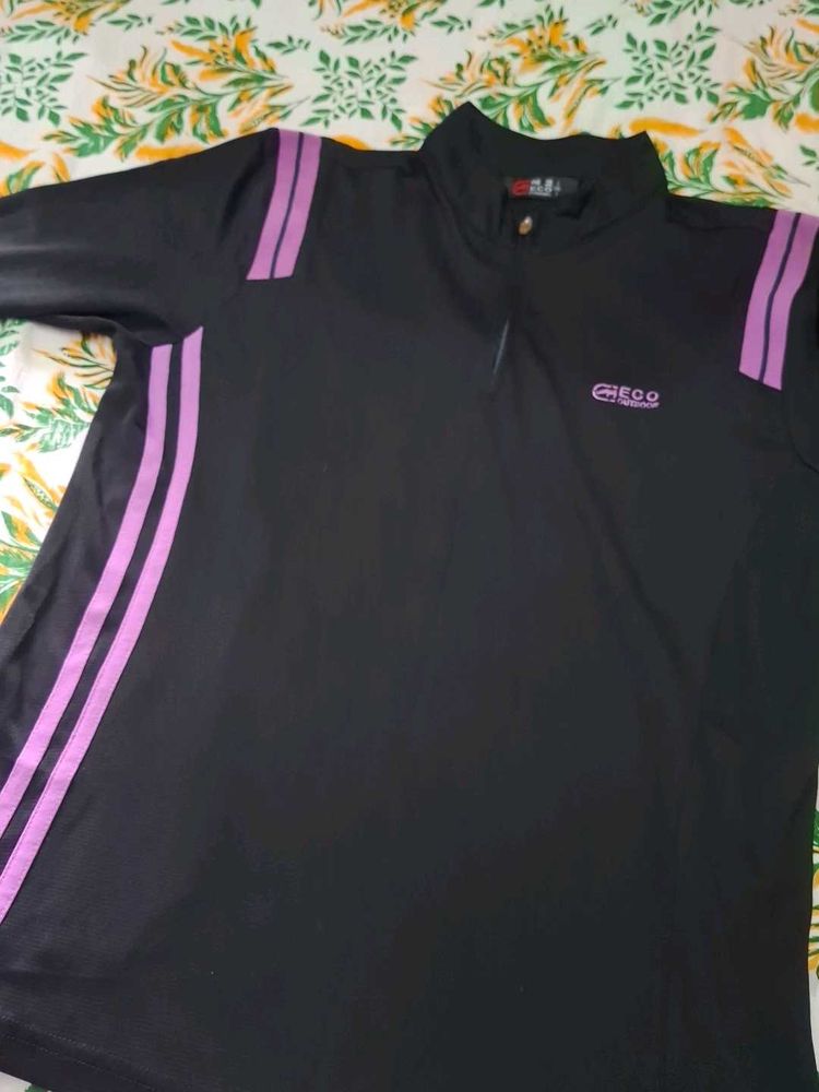 Black &amp; Purple Sporty Top