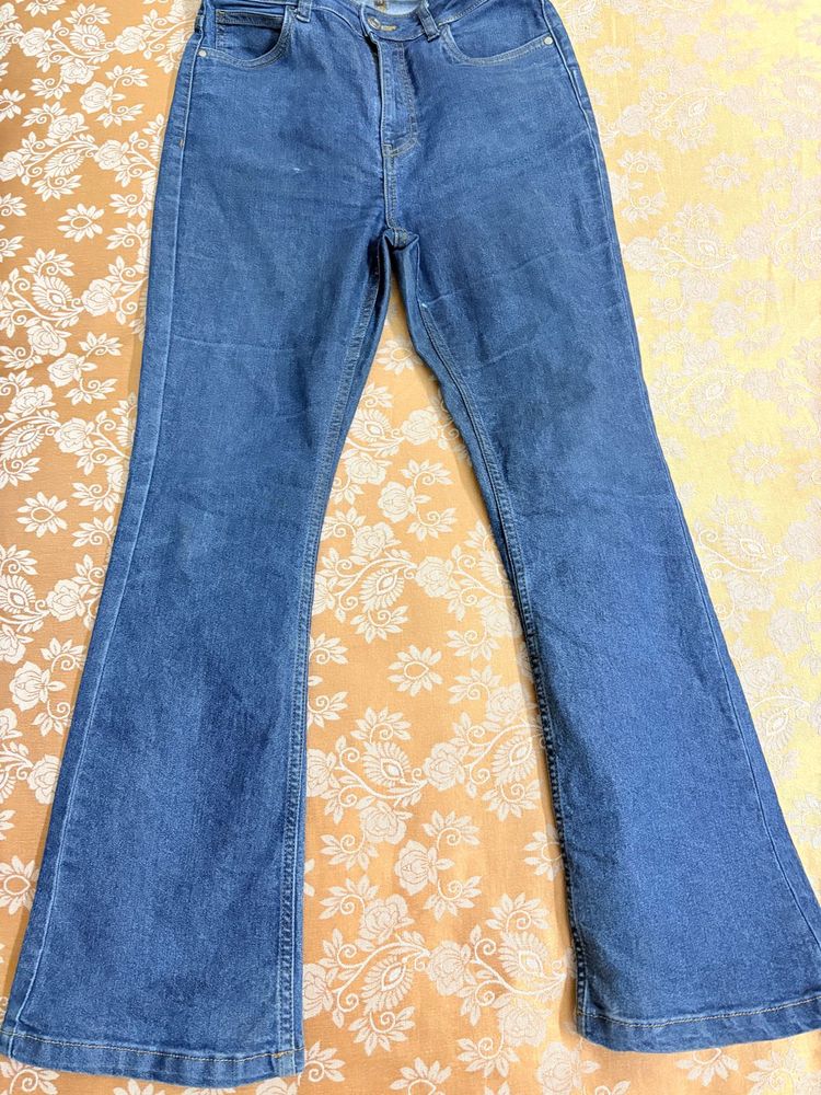 ginger Classic Blue Flare Jeans - Vintage Style