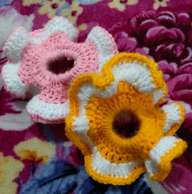 Crochet scrunchies.