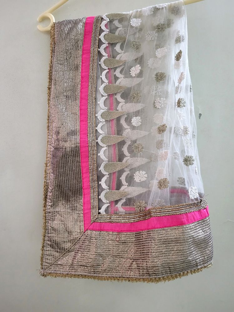 Beautiful White Duppata Just Like New