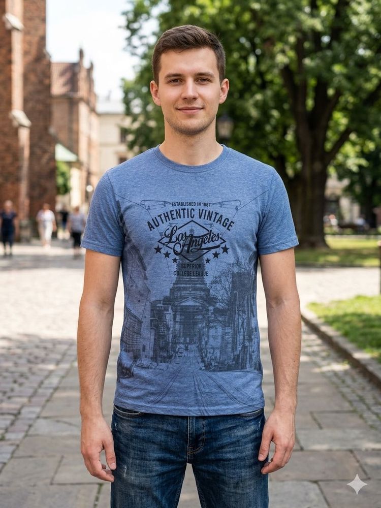 Men's Blue "Authentic Vintage" T-Shirt