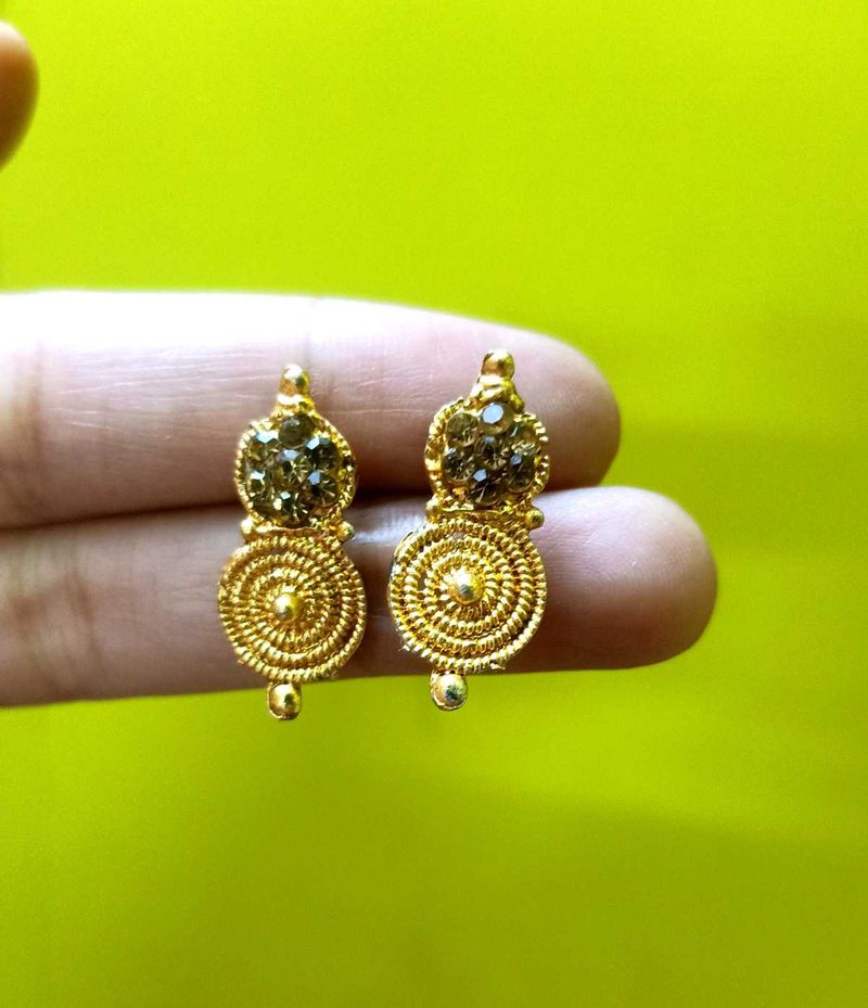 Gold Tone Ethnic Earrings