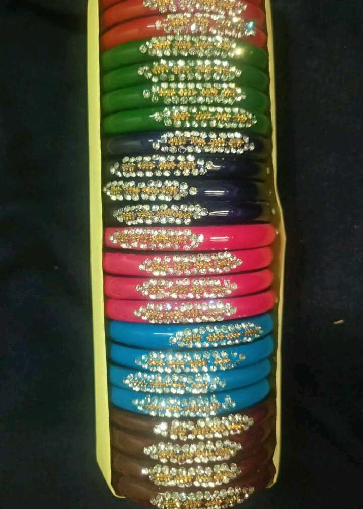 Colorful GLASS Bangle Set