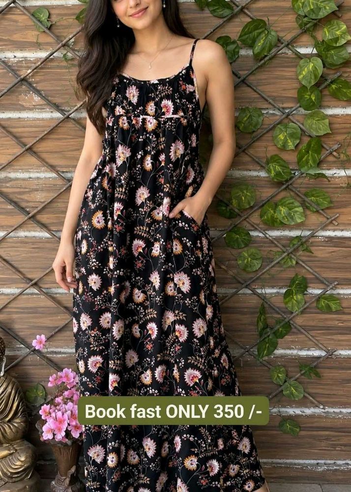 Floral Print Spaghetti Strap Maxi Dress
