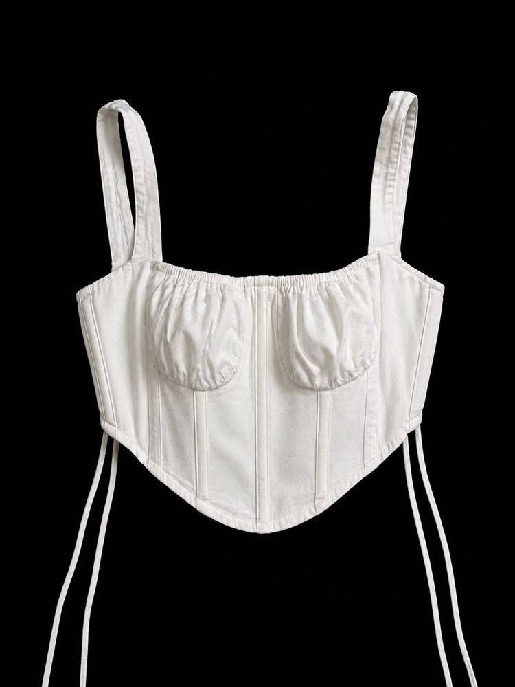 Bershka Cotton Blend Corset top