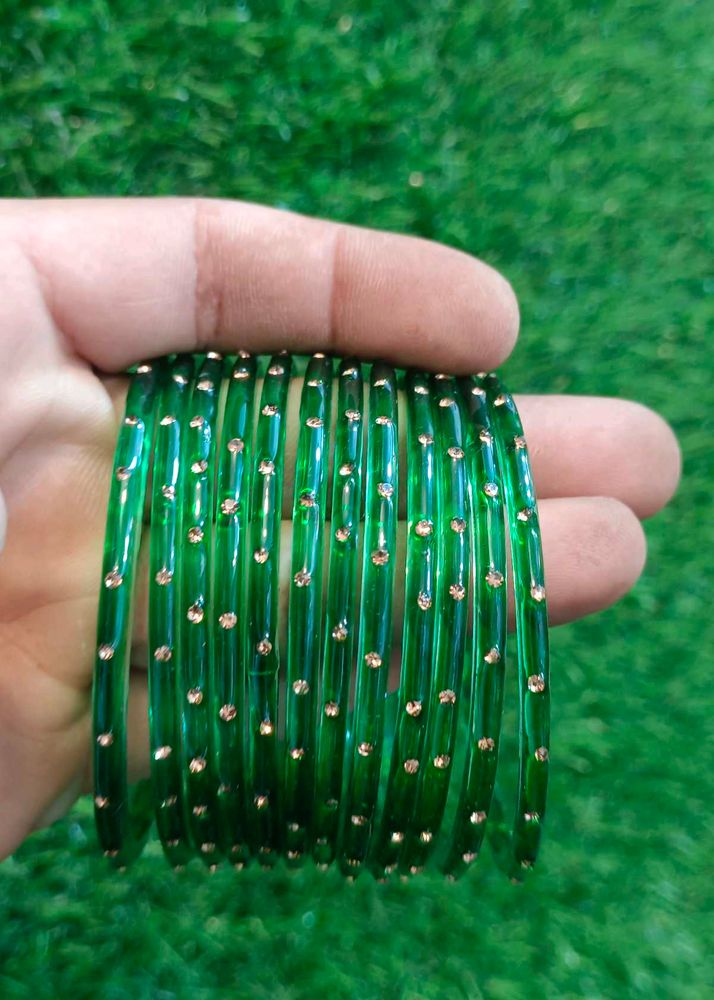 Green Glass Bangles 1set
