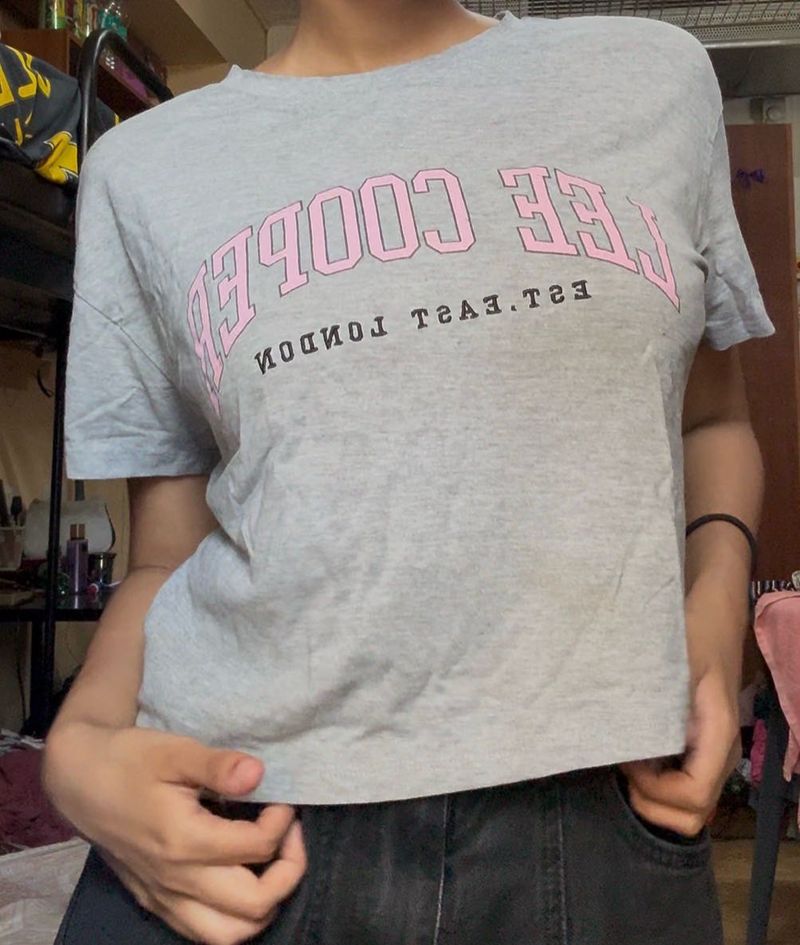 Grey Lee Cooper Graphic T-Shirt