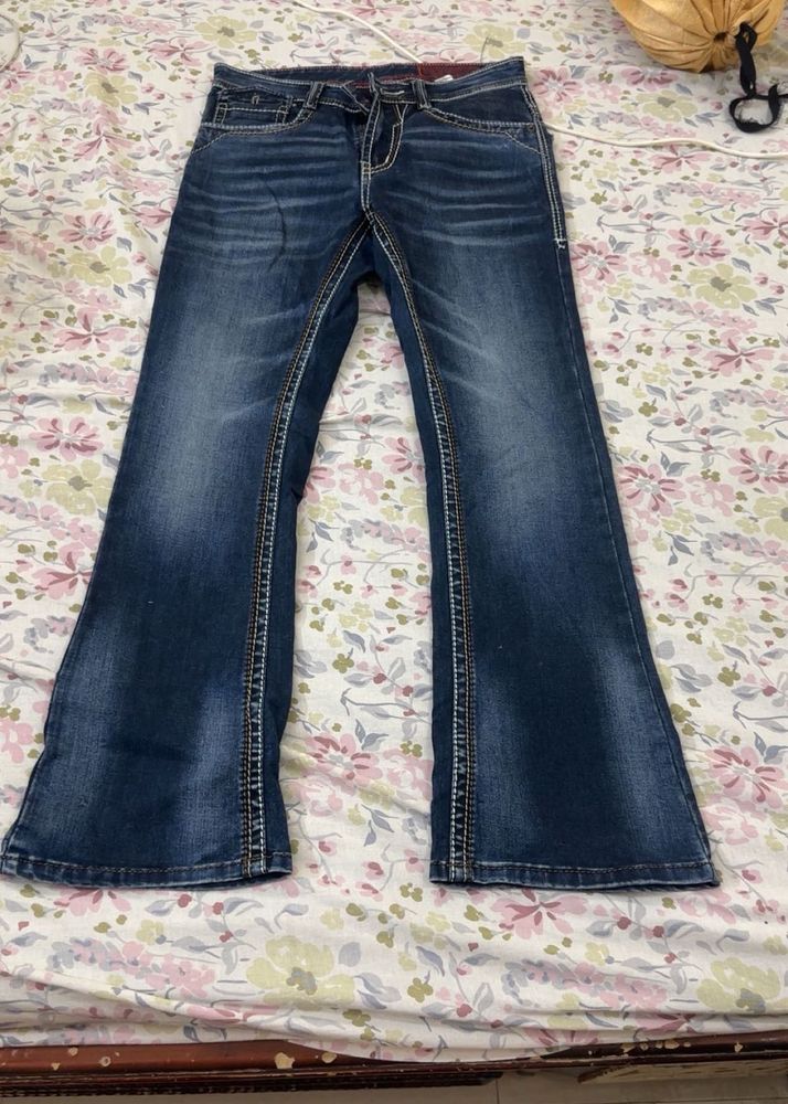 Blue Wash Flare Jeans