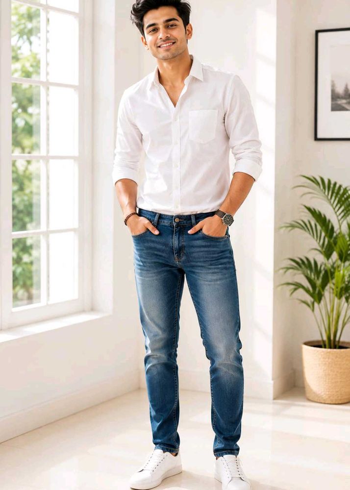 Men's Slim Fit Blue Jeans