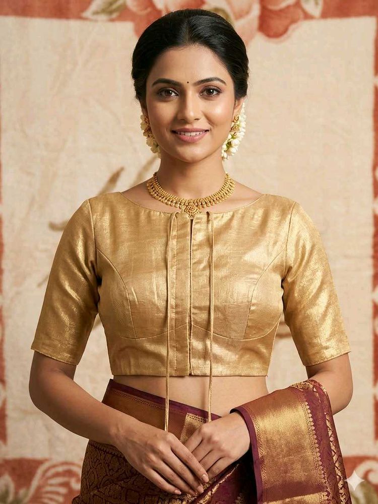 Elegant Gold Silk Blouse