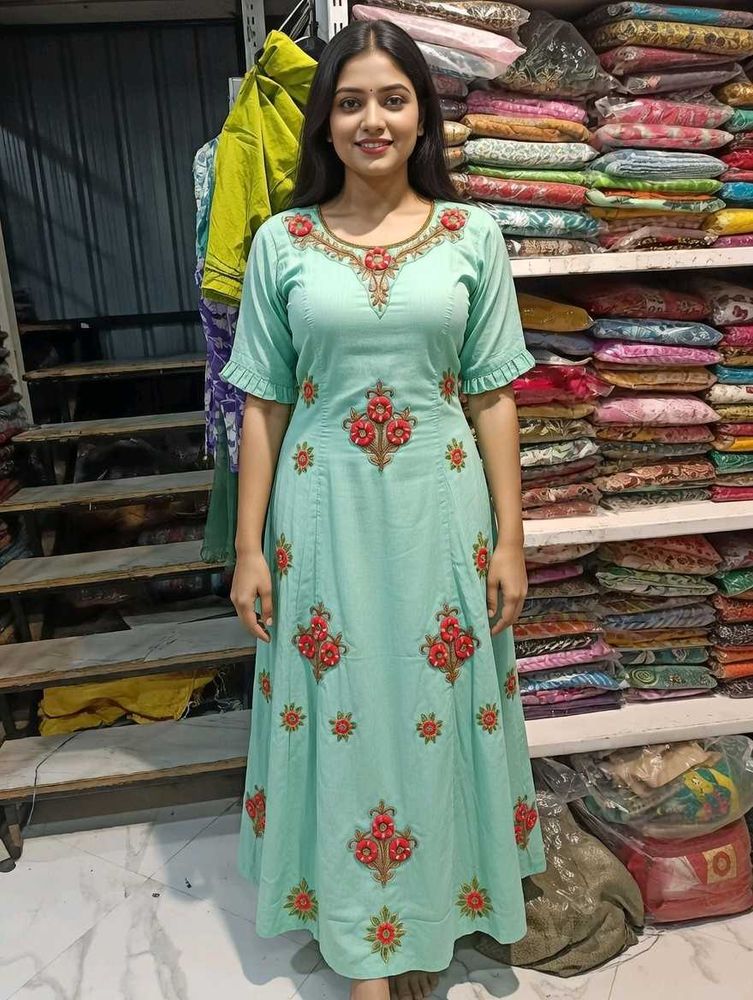 Elegant Embroidered Light Blue one pc S