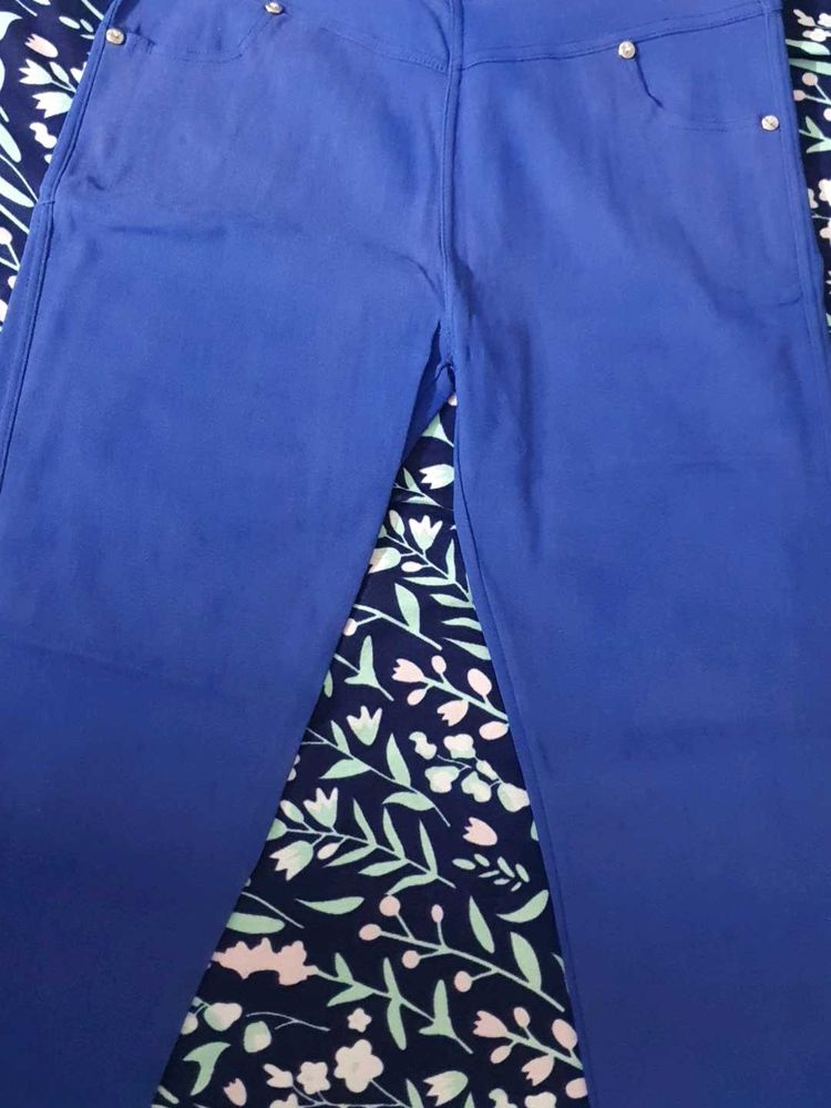 Vibrant Blue Wide Leg Pants