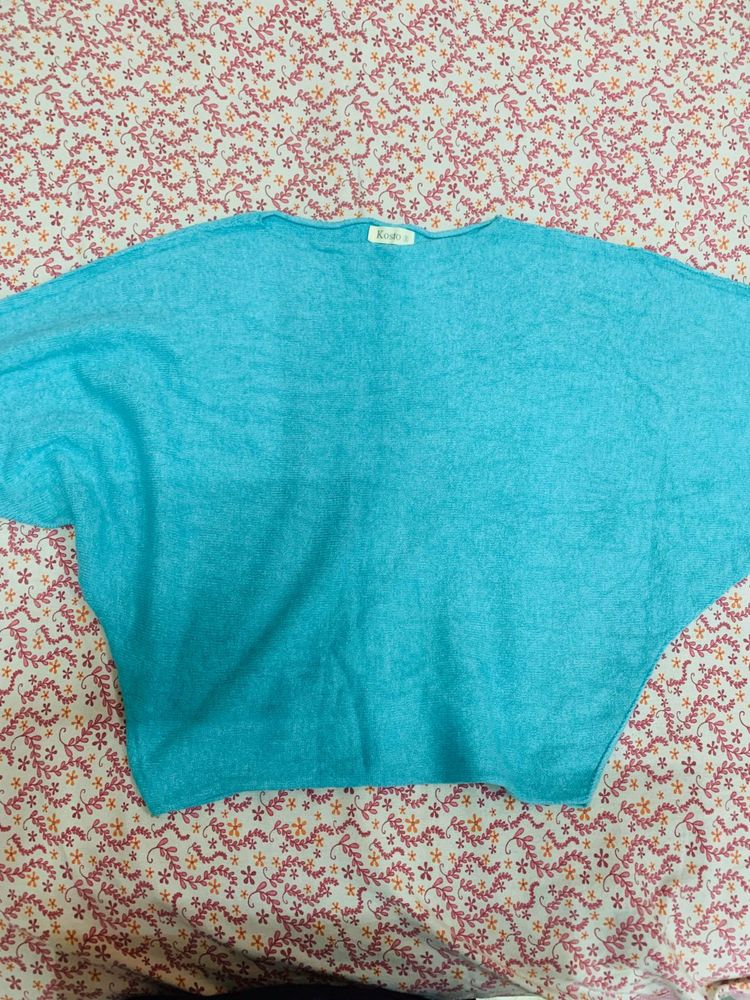 Blue Knit Top