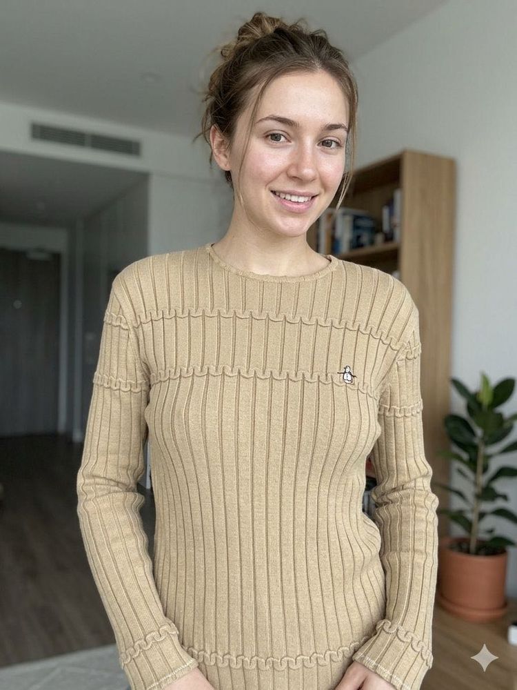 Cozy Knit Top with Penguin Detail