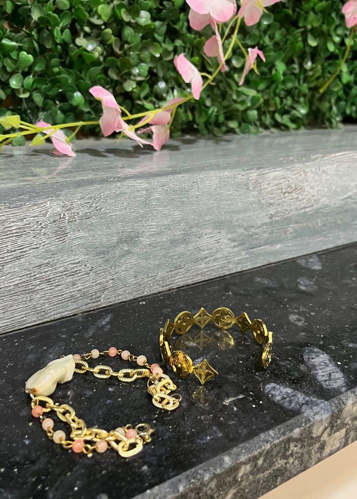 Elegant Gold Tone Charm Bracelets